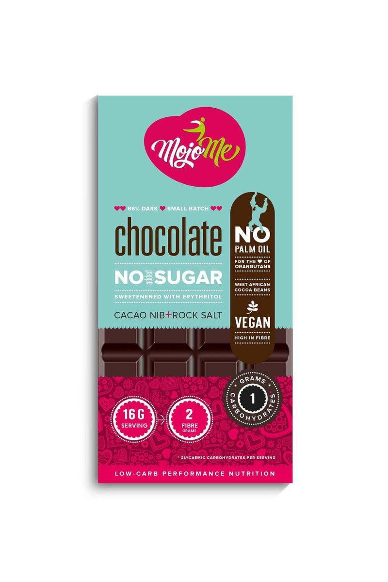 MojoMe Chocolate - Sugar-Free - Cacao Nib & Rock Salt - 80g - The Beautiful Online Store