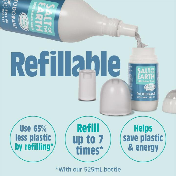 Salt of the Earth Ocean & Coconut Natural Refillable Roll-On - The Beautiful Online Store